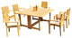 7-Piece Outdoor Teak Set: 60" Square Butterfly Table, 6 Lua Stacking Arm Chairs
