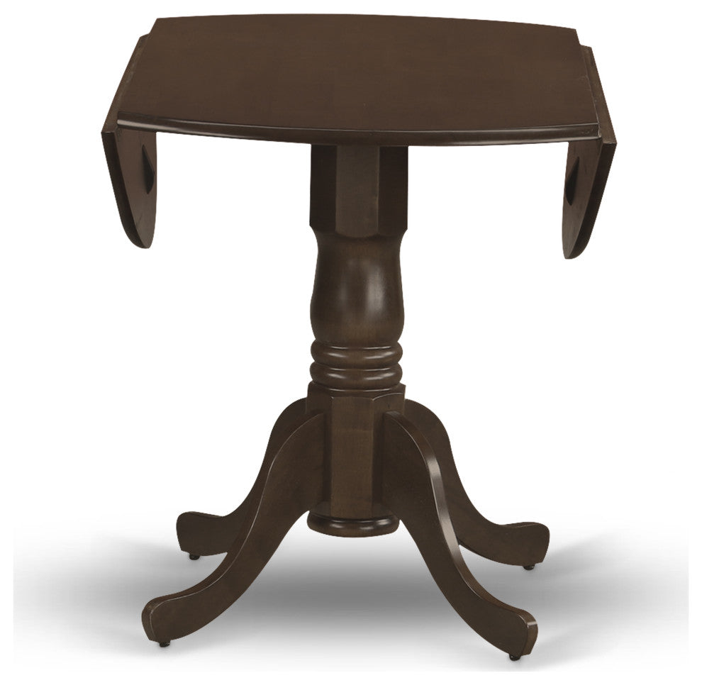 5 Pc With 2 Drop Leaves And 4 Wood Kitchen Chairs In Espresso
