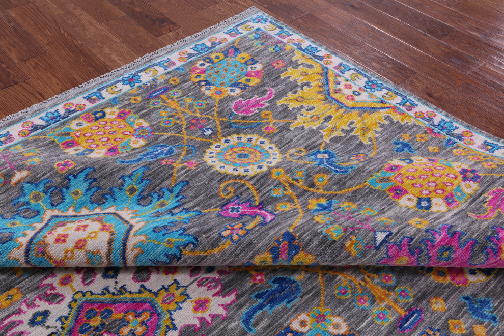 Turkish Oushak Handmade Wool Rug 8' 3" X 9' 7" - Q15670