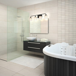 4-Light Dimmable Matte Black Vanity Light