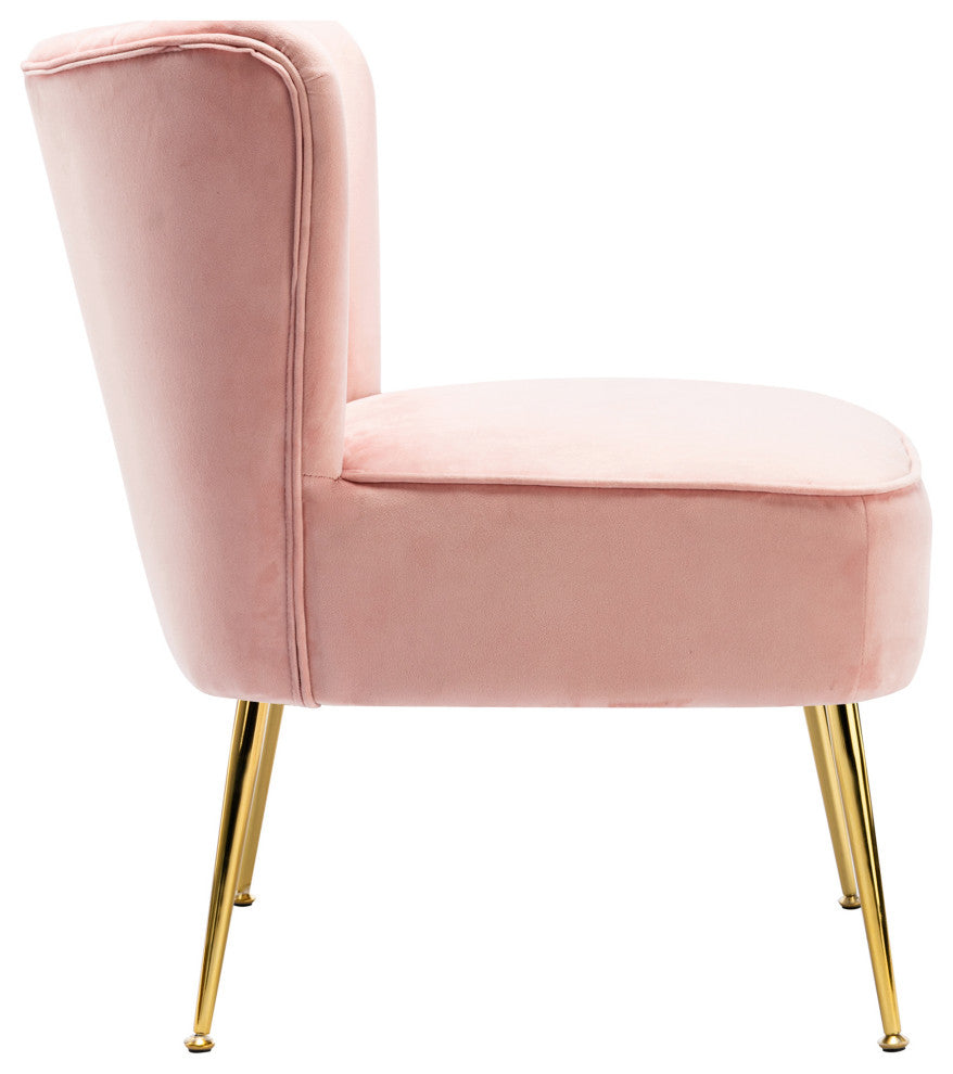 WestinTrends 22" Tufted Velvet Accent Chair for Dining, Living Room, Bedroom, Pink