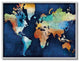 World Map Modern Rainbow Textured Design, 16"x20"