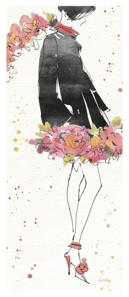 "Floral Fashion IV" Digital Paper Print by Anne Tavoletti, 26"x62"