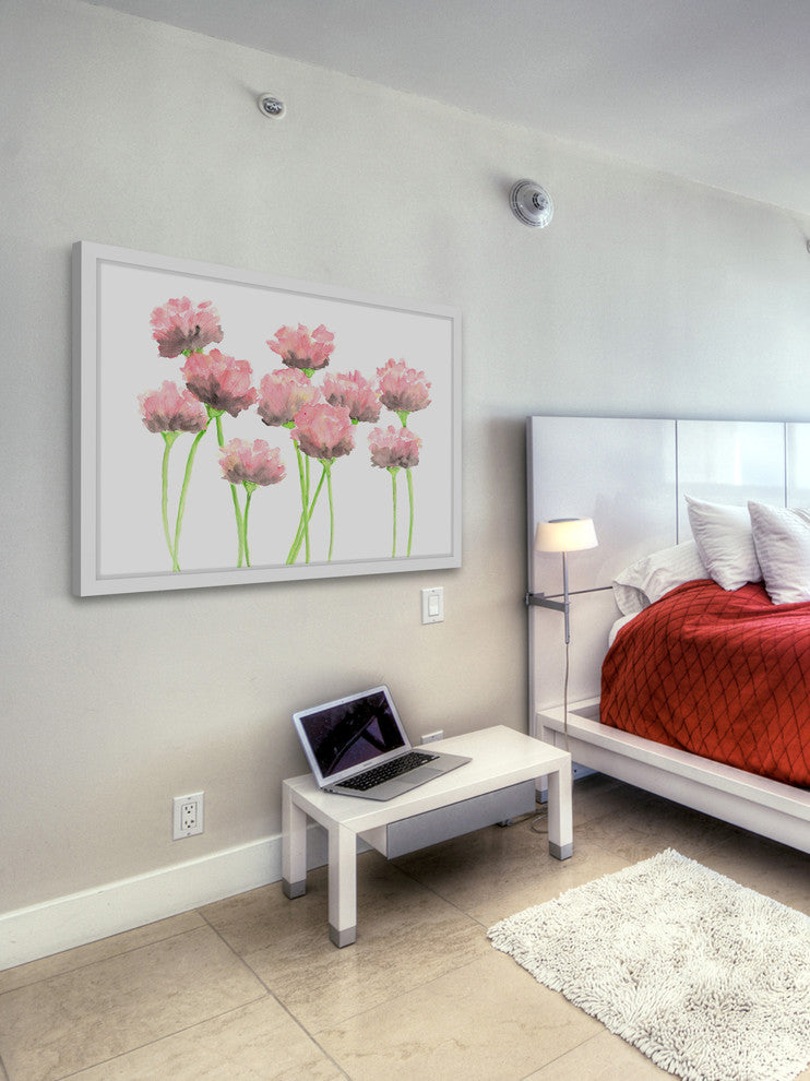 Marmont Hill, "Pink Poppies" by Thimble Sparrow Framed Painting Print, 18x12