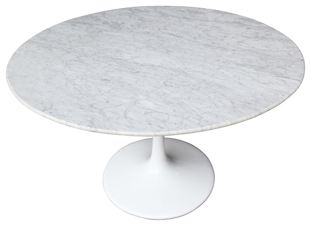 Tulip Faux Marble Table 39", White