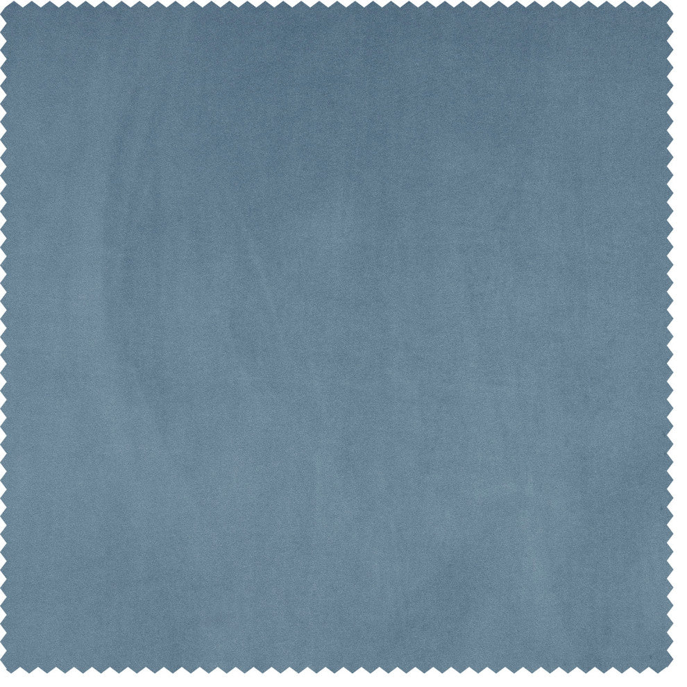 Signature Plush Velvet Blackout Curtain Single Panel, Copenhagan Blue, 50wx108l