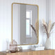 Jada Decorative Wall Mirror with Rounded Corners, Matte Gold, 40" X 30"