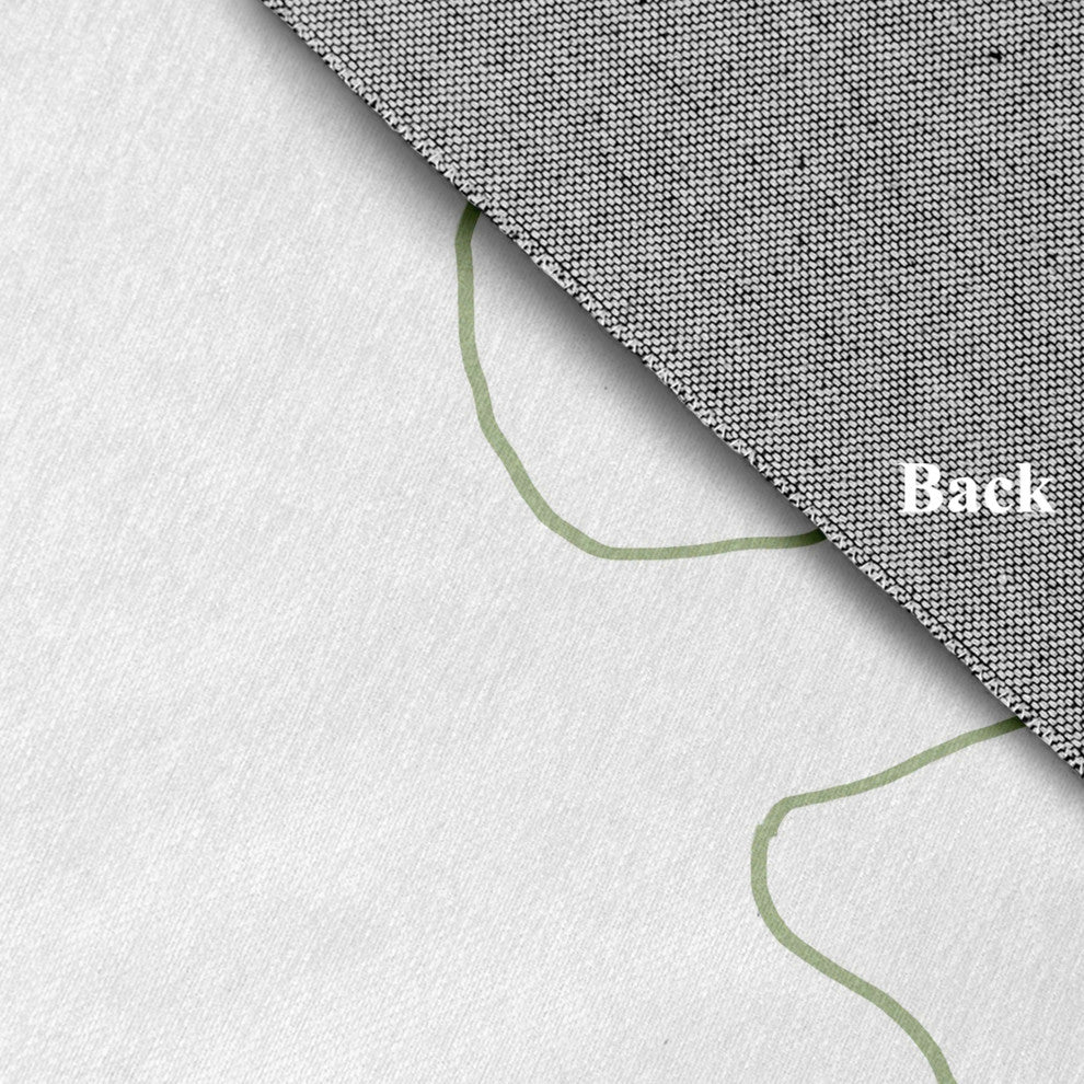 Petal Lines Spring Chenille Rug, Green/White, 5'x7'