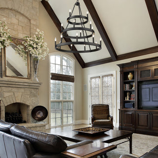 Golden Alastair 18-Light Transitional Chandelier in Matte Black