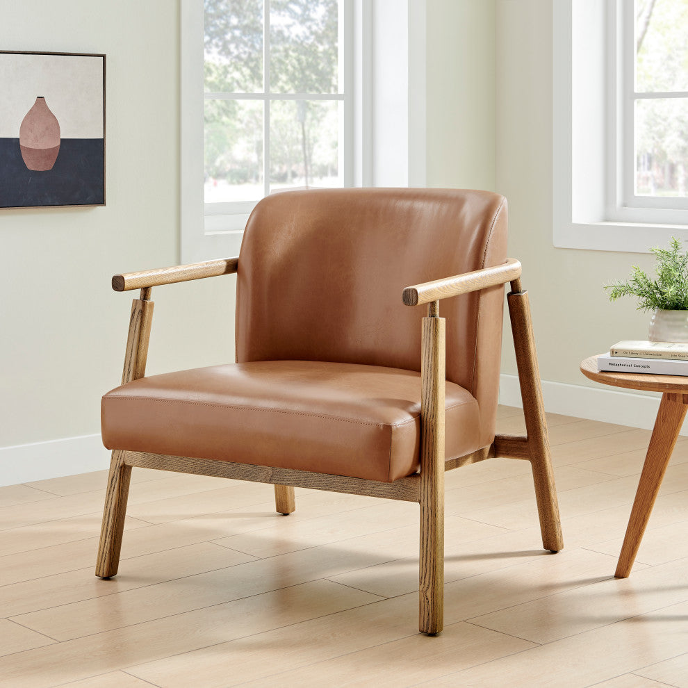 Reiner Accent Arm Chair, Borneo Chocolate, Pu
