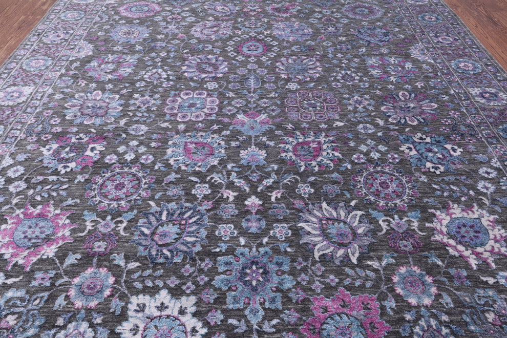 Persian Hand-Knotted Wool and Silk Rug 8' 1" X 10' 3" Q6072
