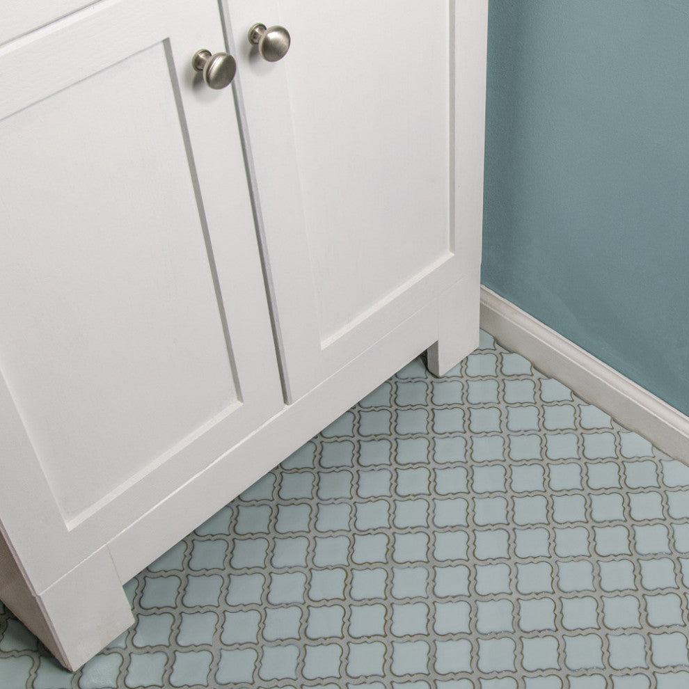 Hudson Tangier Mosaic Floor and Wall Tile, Silk White, Sample