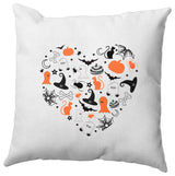 Halloween Heart Accent Pillow, Traditional Orange, 16"x16"