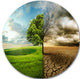 Global Warming, Landscape Contemporary Round Wall Art, 23"