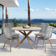 Oasis and Island Outdoor 5-Piece Light Eucalyptus and Concrete Dining Set
