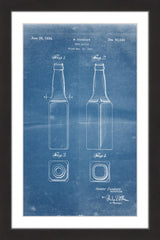 "Beer Bottle 1933 Blueprint" Framed Painting Print