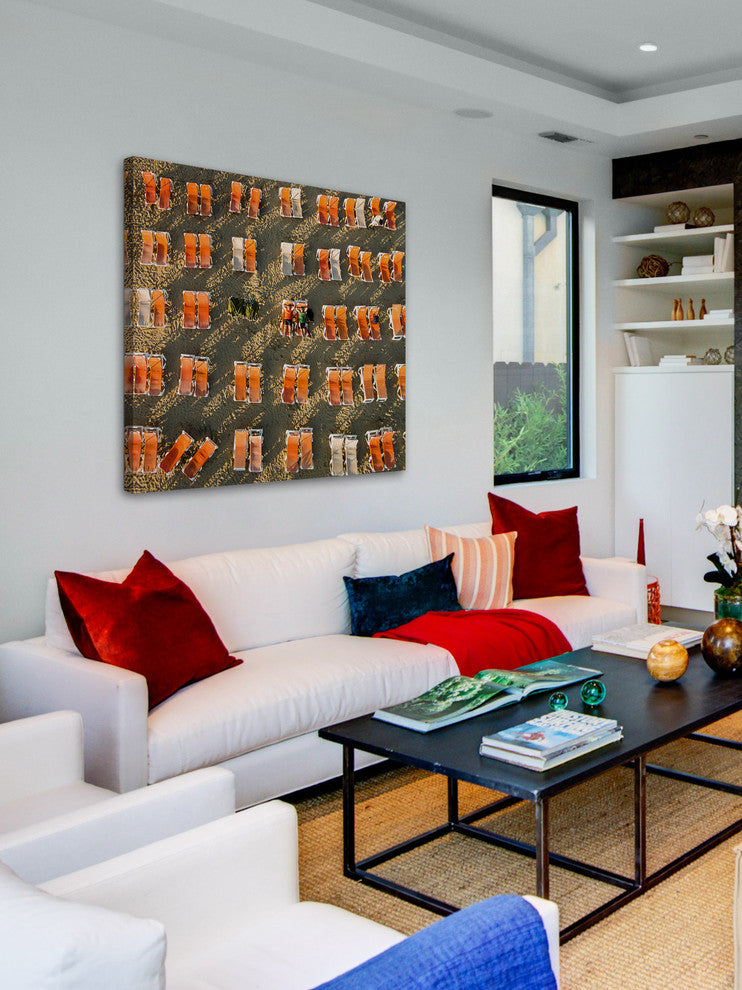 "Orange Beach Chairs" Print on Canvas by Karolis Janulis