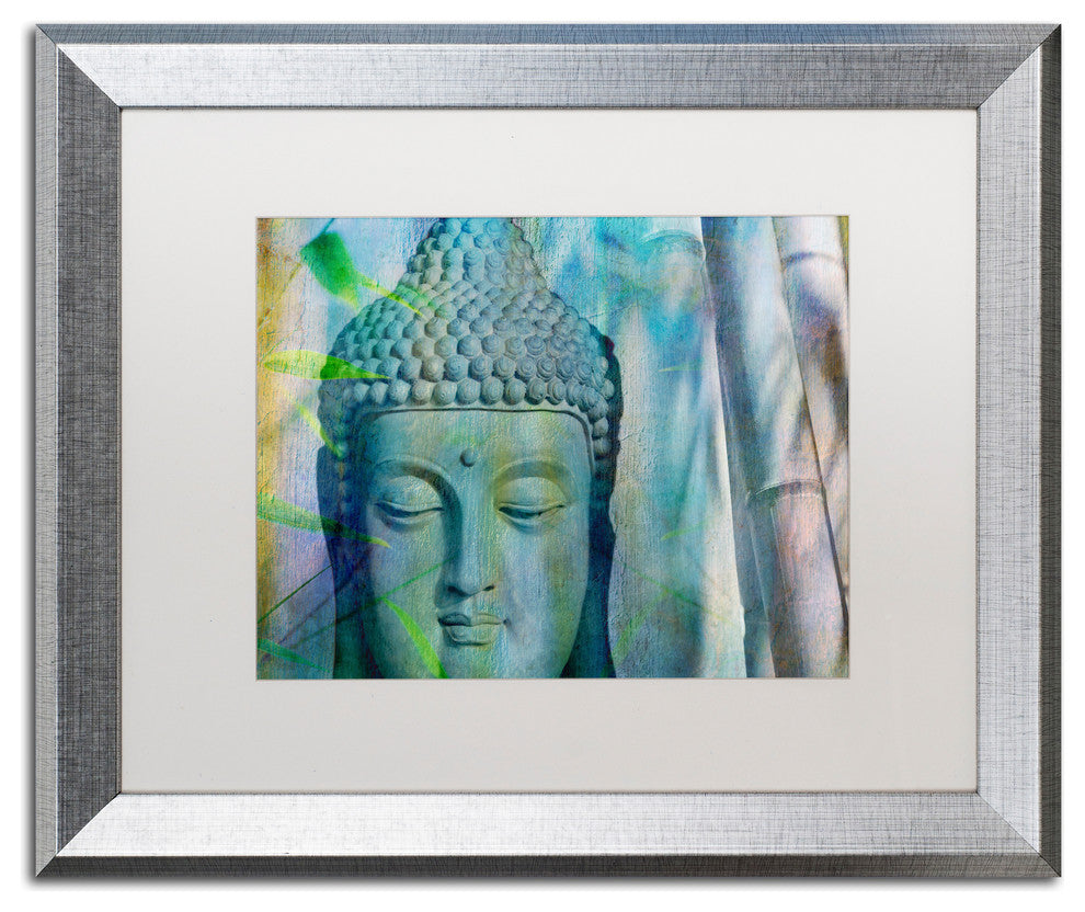 Cora Niele 'Buddha with Bamboo' Matted Framed Art