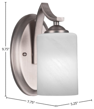 Zilo Wall Sconce Shown, Graphite Finish With 4" White Marble Glass