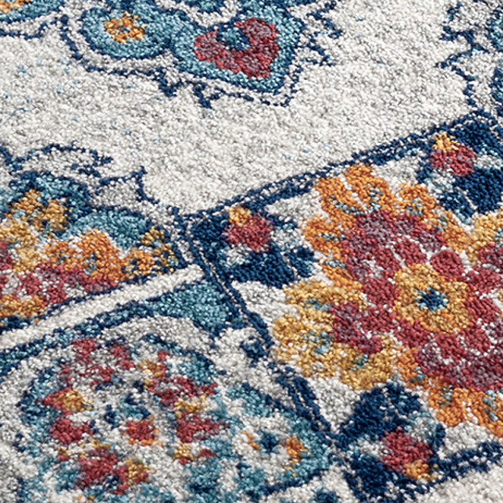 Alessana Nieve Orange Bordered Area Rug, 2'x3'
