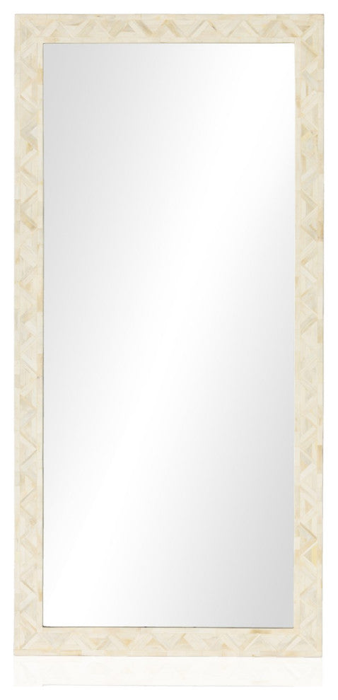 Loredo Floor Mirror-White Bone