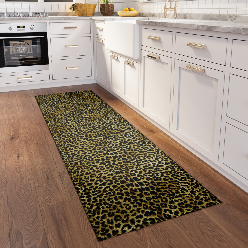 Indoor/Outdoor Mali ML2 Gold Machine Washable 2'3" x 7'6" Runner Rug