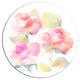 Beautiful Pink Rose Flowers, Animal Round Metal Wall Art, 23"