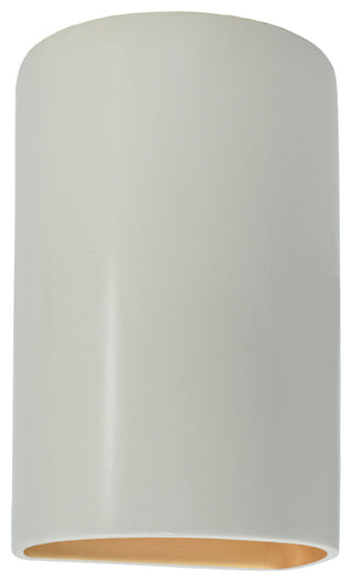 Ambiance Large Cylinder Wall Sconce, Open, Matte White, Champagne Gold, LED
