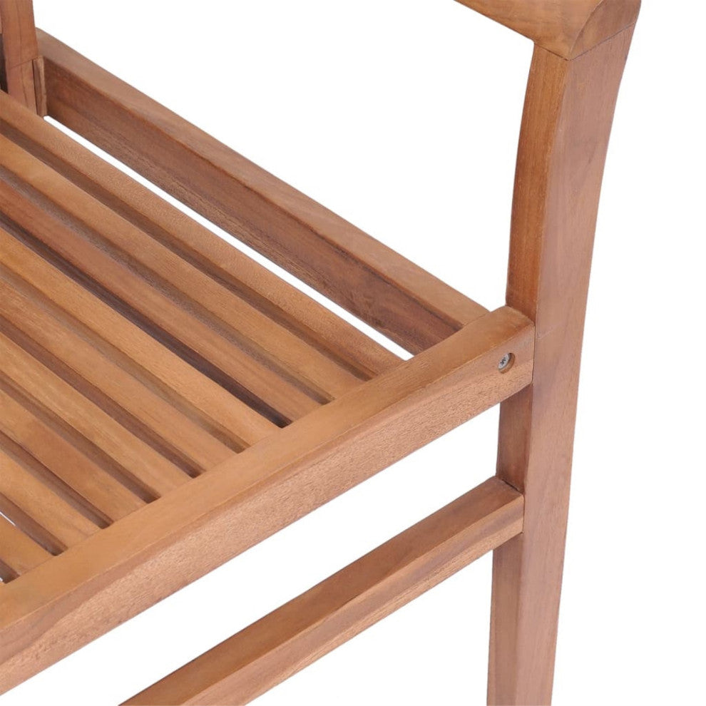 Vidaxl Dining Chairs, Set of 6, With Anthracite Cushions Solid Teak Wood