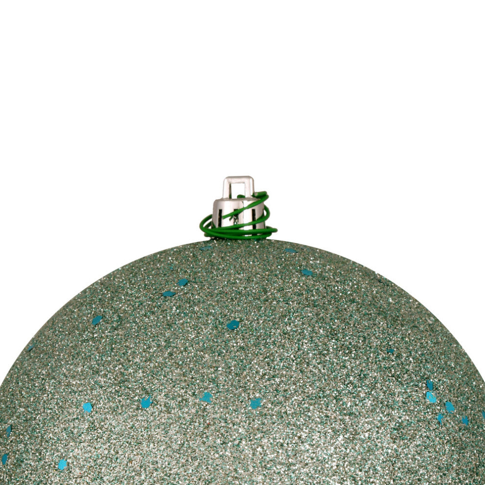 Vickerman N591040Dq 4" Frosty Mint Sequin Ball Ornament, 6 Per Bag