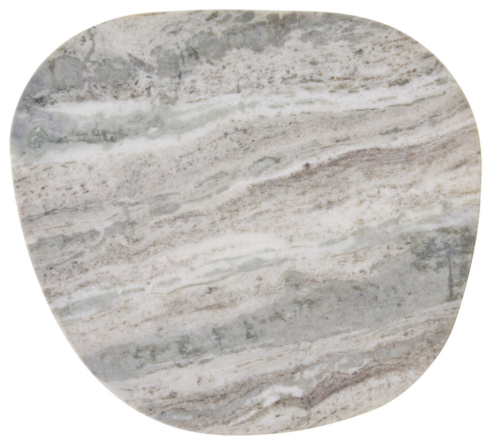 Safavieh Mono Small Marble Side Table, Off White/Walnut