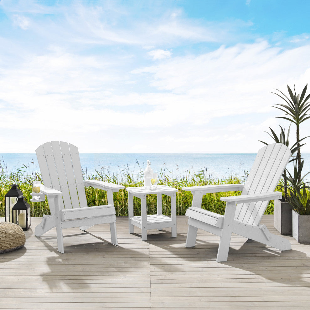 Inspired Home Daylan Outdoor Table, Weather Resistant, White