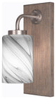 Oxbridge Wall Sconce, Graphite & Painted Distressed Metal, 4" Onyx Swirl