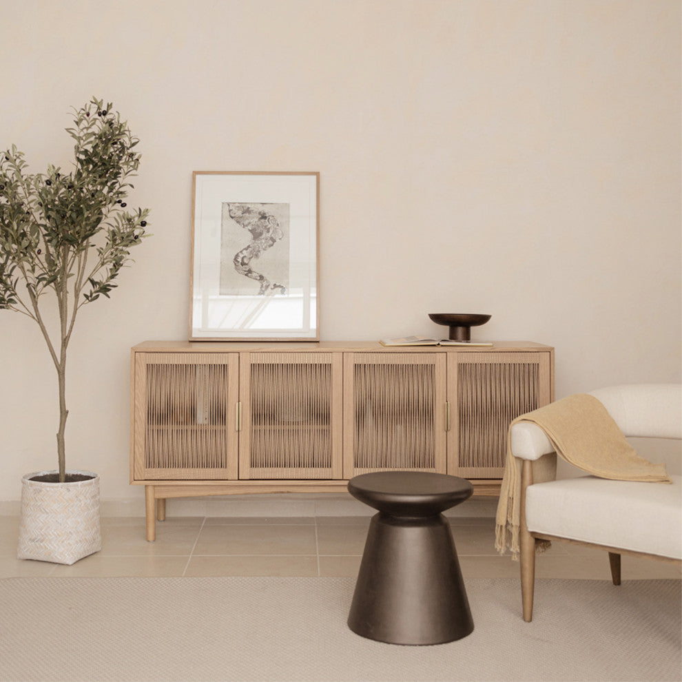 Misha Concrete Mineral Side Table, Bronze