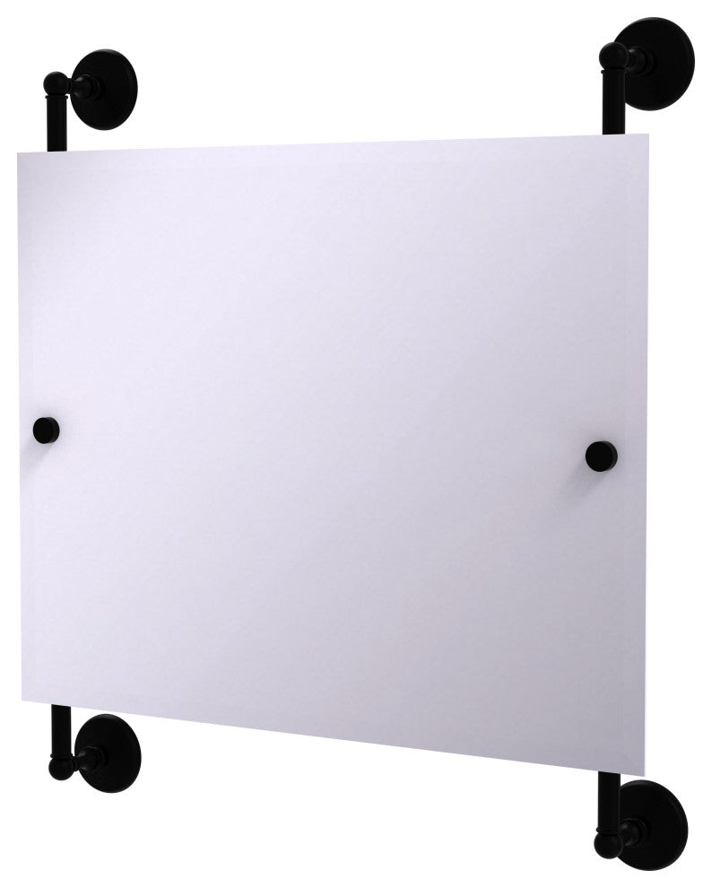 Monte Carlo Landscape Frameless Rail Mounted Mirror, Matte Black