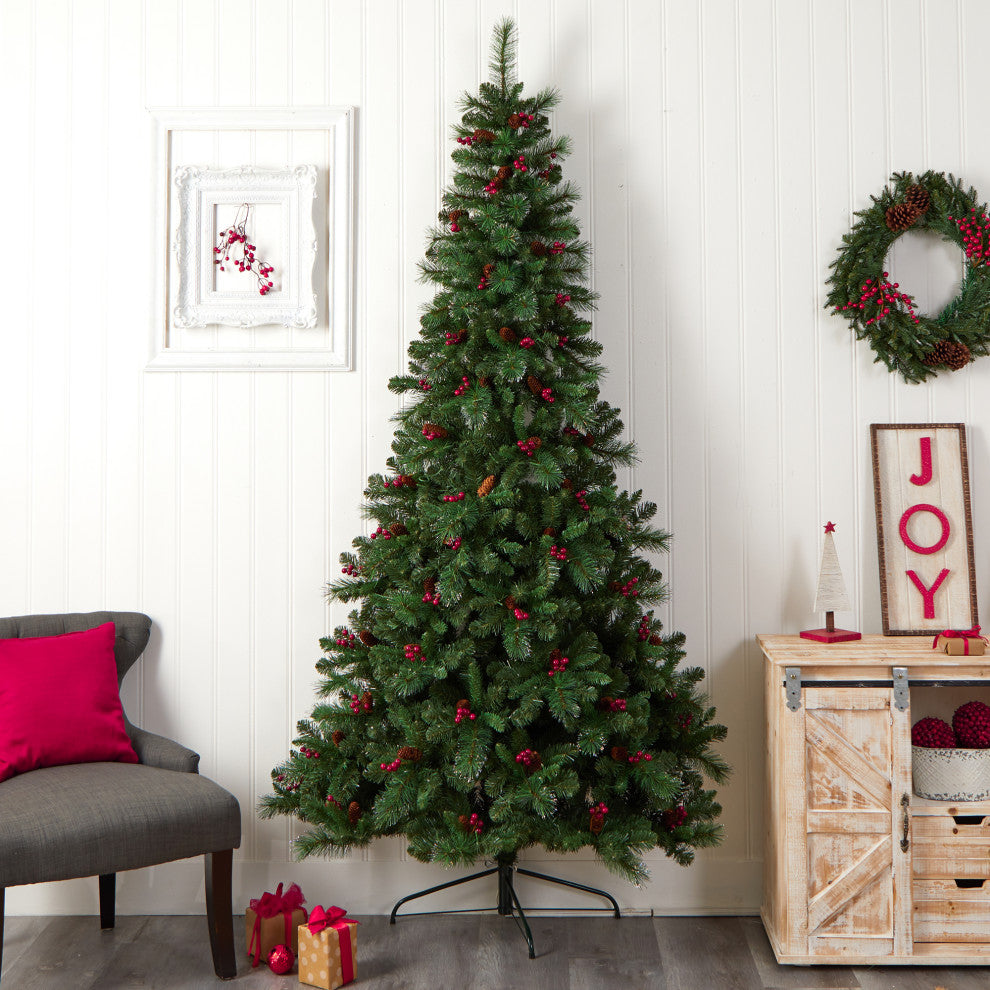 T3320 8 Flat Back Montreal Mountain Pine Artificial Christmas Tree