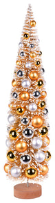 Vickerman Ls204224 24" Gold Artificial Christmas Tree, Gold, Silver Ornament