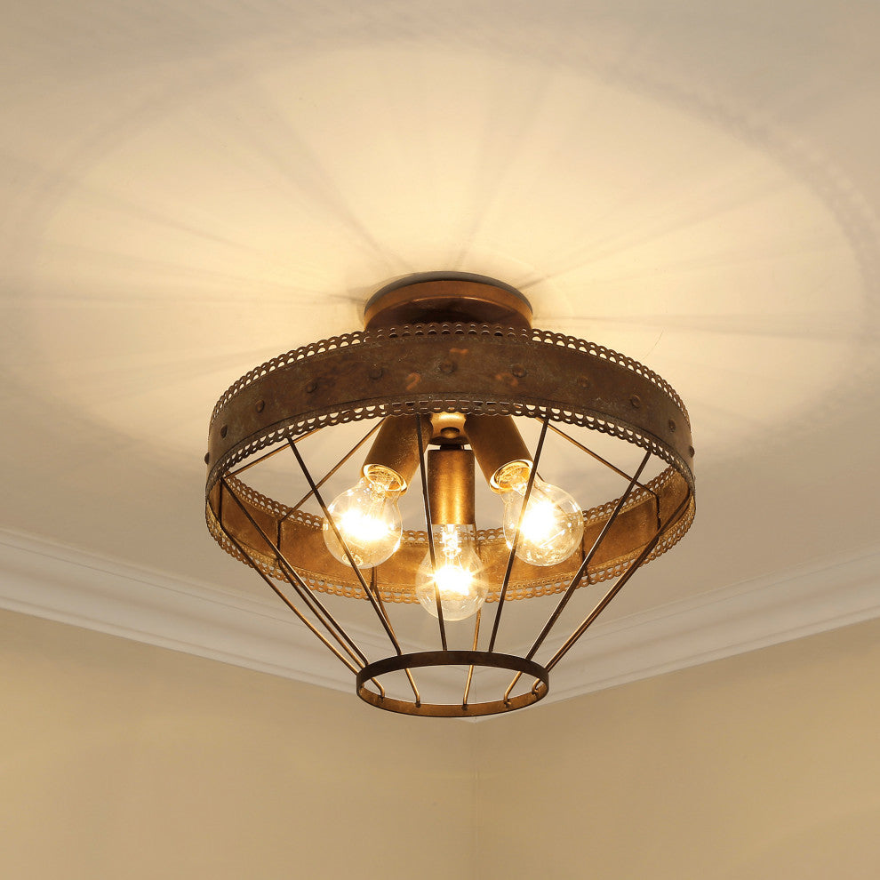 Ferris Semi-Flush Copper Patina