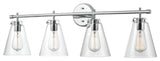 4-Light 35" Chrome Bathroom Vanity Light