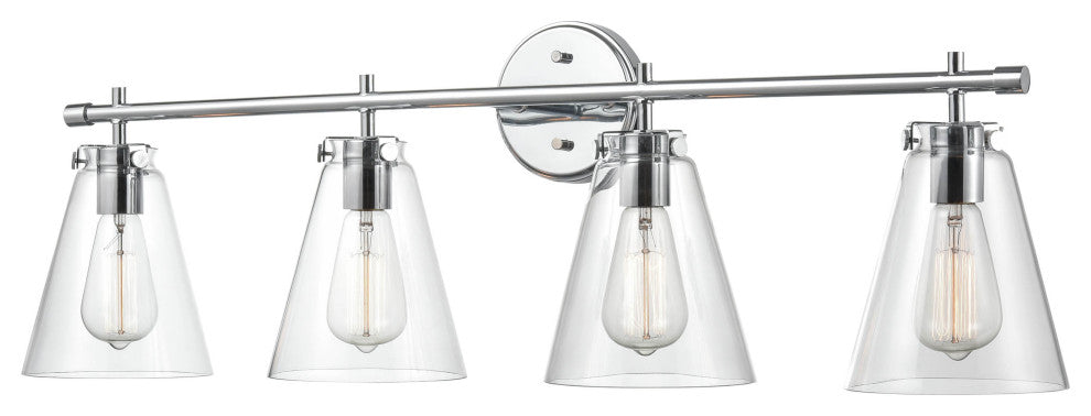 4-Light 35" Chrome Bathroom Vanity Light