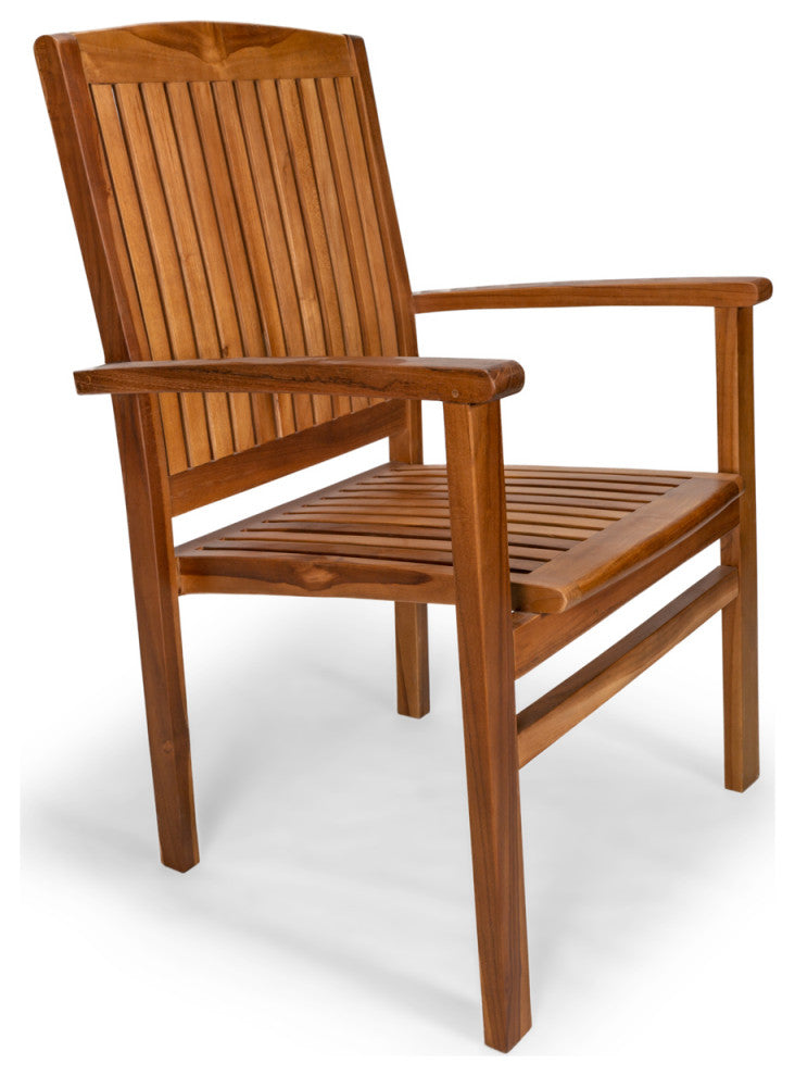 5-Piece Oval Stacking Chair Set and Cushion, White