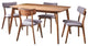 GDF Studio 5-Piece Aman Mid Century Wood Dining Set, Dark Gray