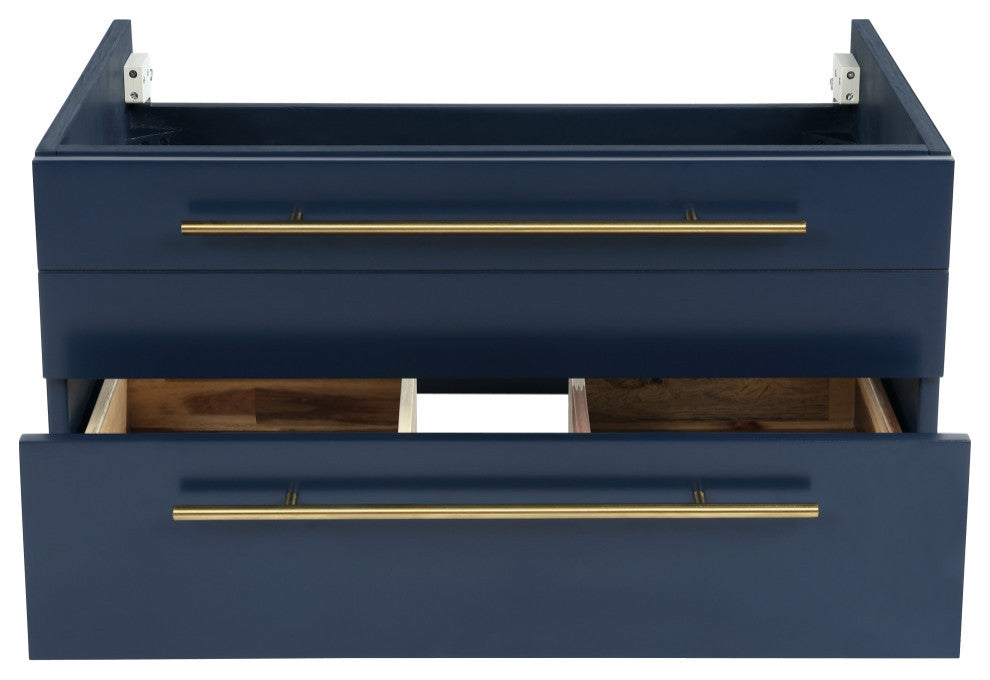 Fresca Lucera Royal Blue Wall Mount Undermount Sink Modern Bathroom Cabinet, 30"