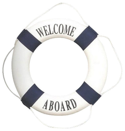 Blue/White Welcome Aboard Life Ring