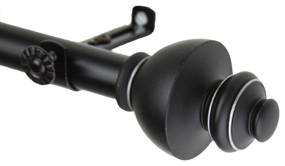 Madalena 13/16" 5-Sided Bay Window Curtain Rod, Black