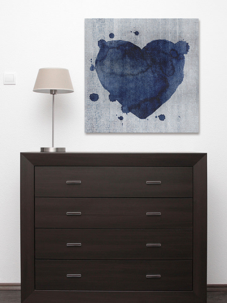 "Blue Heart" Painting Print on Wrapped Canvas