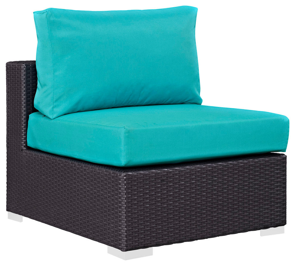 Expresso Turquoise Convene 7-Piece Outdoor Patio Sectional Set