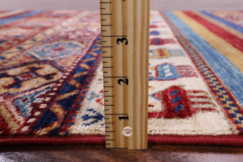 Persian Gabbeh Tribal Hand Knotted Wool Rug 2' 9" X 3' 10" Q8132