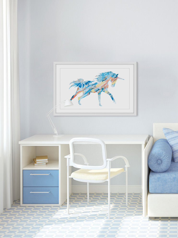 "Painted Unicorn" Framed Painting Print, 24"x16"