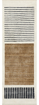 Nuloom Keeva Modern Striped Fringe Rug, Beige 2'8"x7'10"
